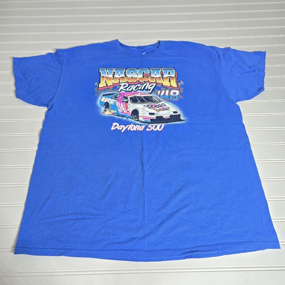 NASCAR DAYTONA 500 RACE '48 BLUE SHORT SLEEVE T-SHIRT NWT MEN'S SIZE XL